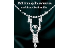 Minehawa náhrdelník - strass stříbřený
